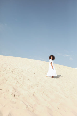 Woman standing in the desert